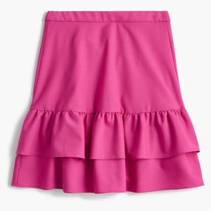NWT J.Crew Tier Ruffle Skirt in Vintage Berry Pink